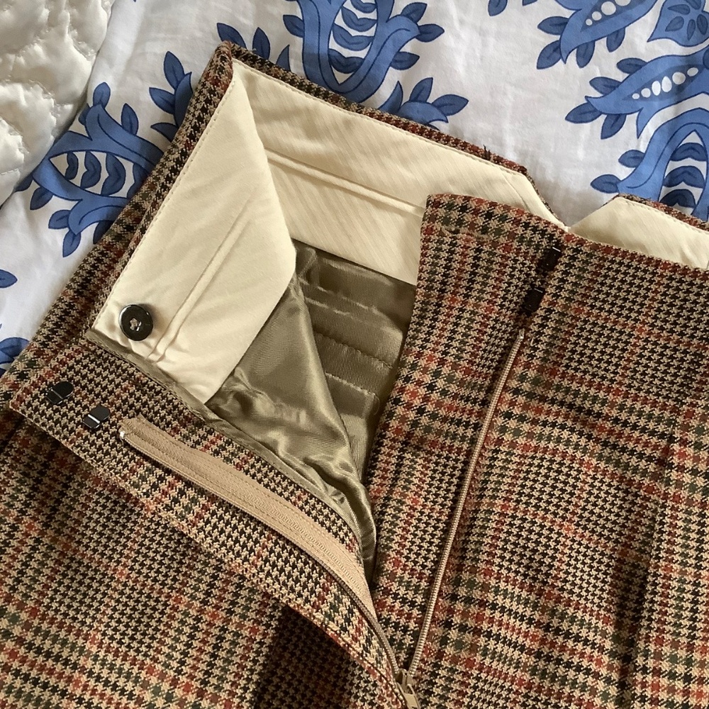 ZARA Women Collection Check Darted Trousers Light Brown SZ XS - Picture 11 of 16